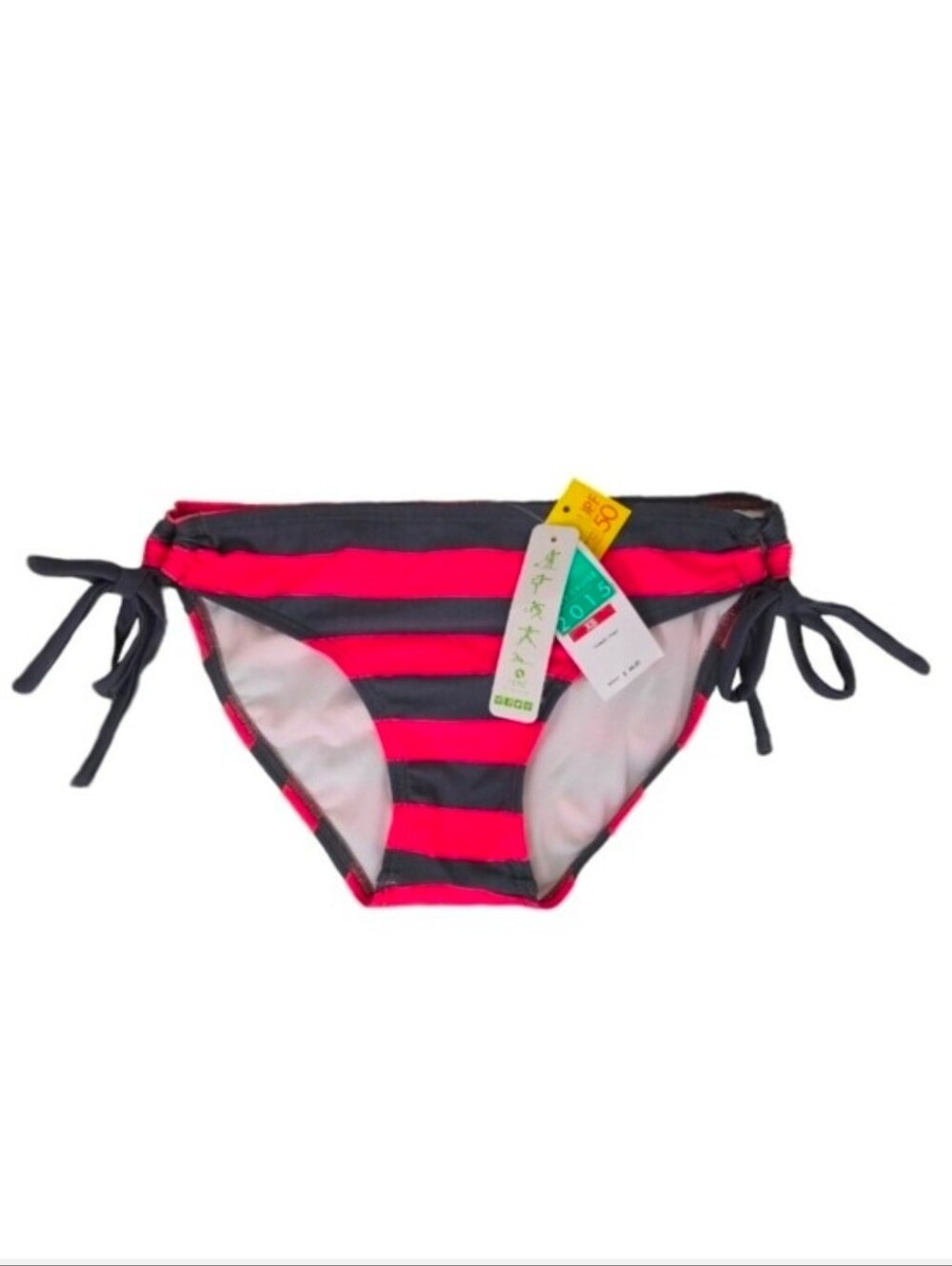 next Bikini Bottoms Striped Side Tie Pink Size XS